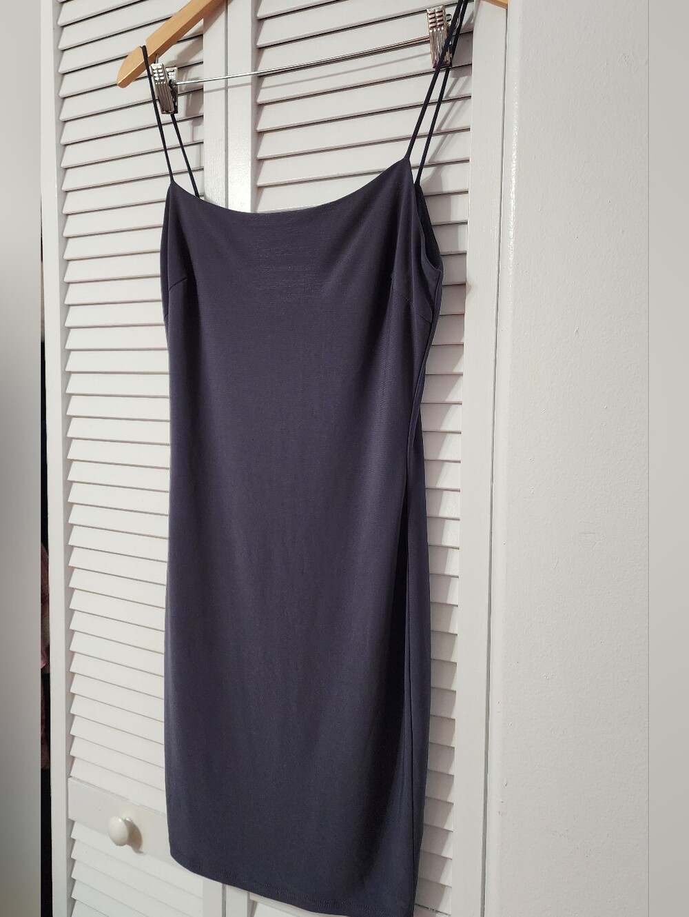 Classic Slip Dress w/ Spaghetti Straps- Double Lined- Dark Slate Blue/Dark Gray